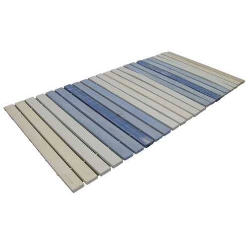 Holzteppich blau und weiss PAVI DECOR